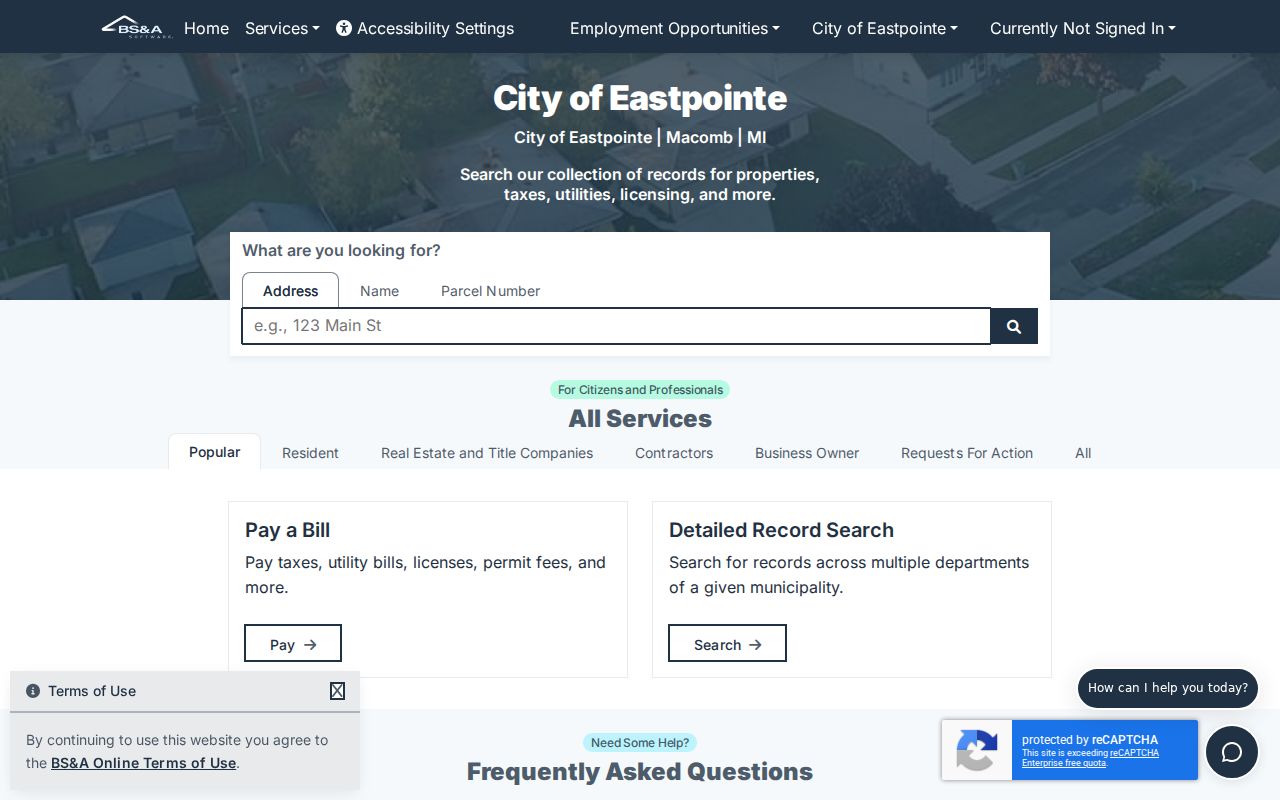 Eastpointe residents directory property service portal