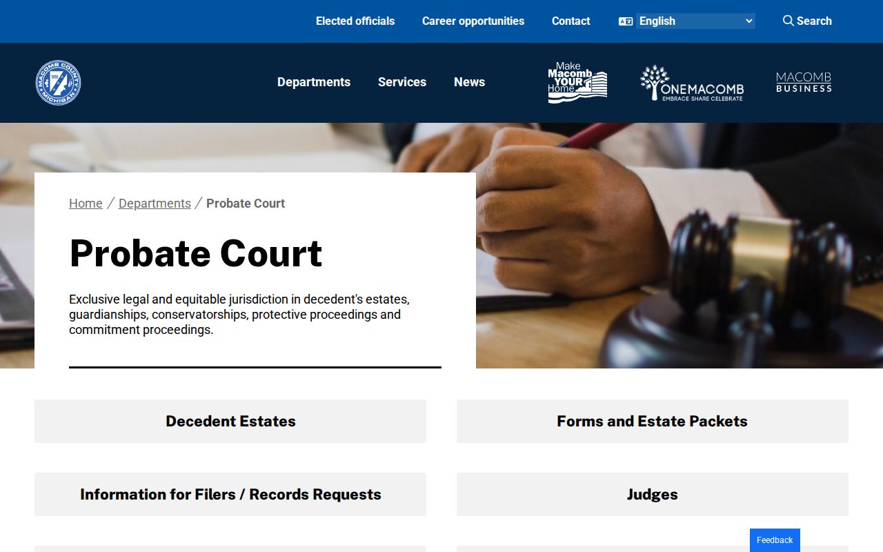 Eastpointe previous residents Macomb County Probate Court lookup